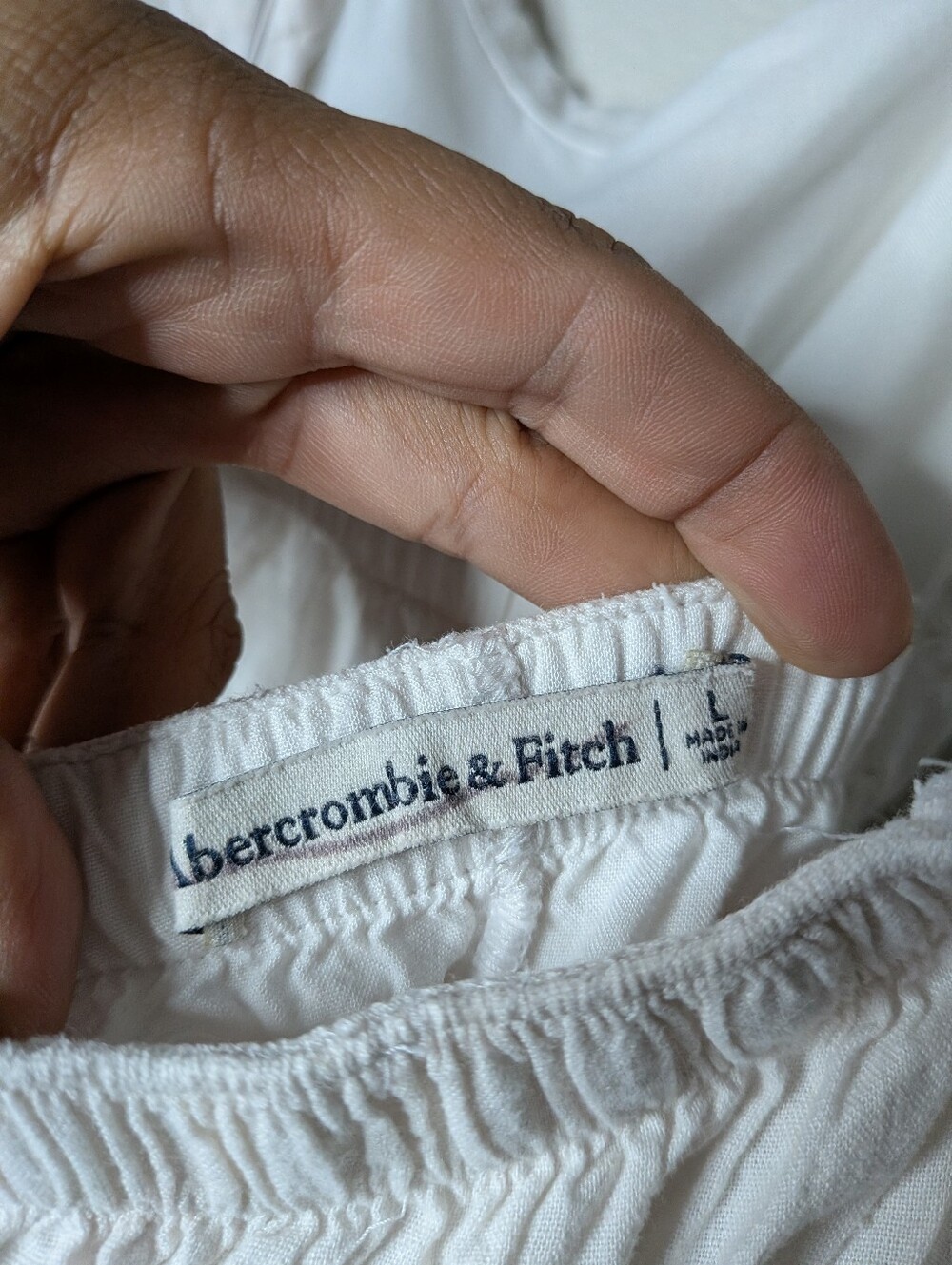 Abercrombie & Fitch White Linen Blend Tiered Coastal Shabby Chic Maxi Dress L - Picture 8 of 10